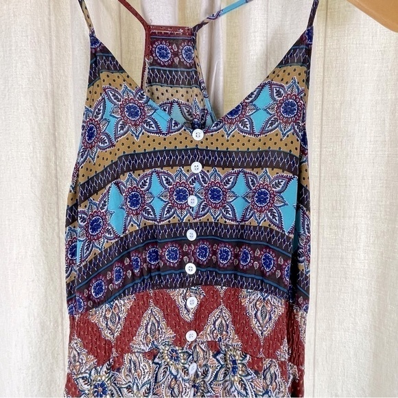 BOHEMIAN BOHO MAXI DRESS SIZE XS SPAGHETTI STRAP - Picture 12 of 14